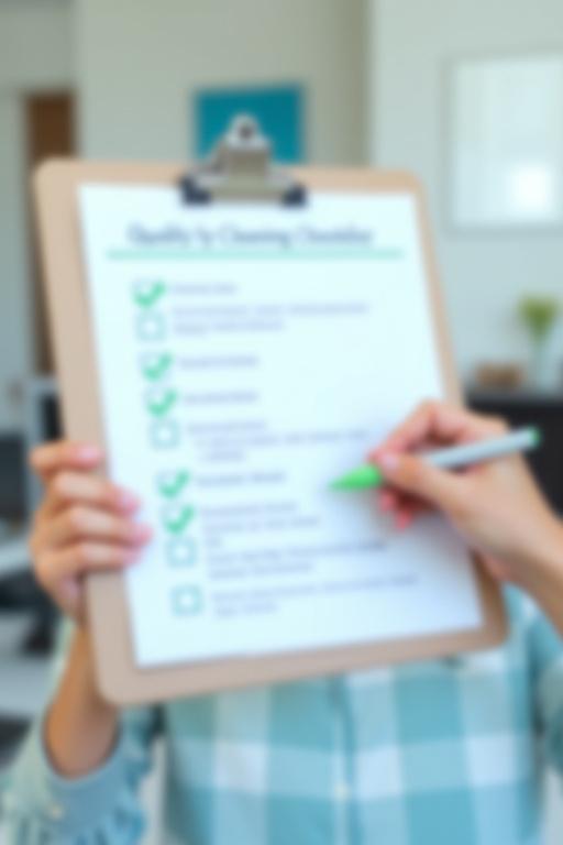 Quality cleaning checklist on a clipboard